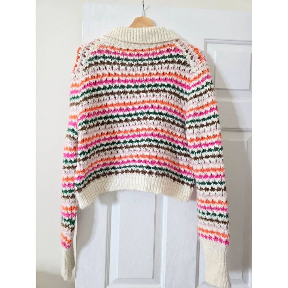 NWT Zara Striped Knit Cardigan Jacket M - Picture 9 of 9